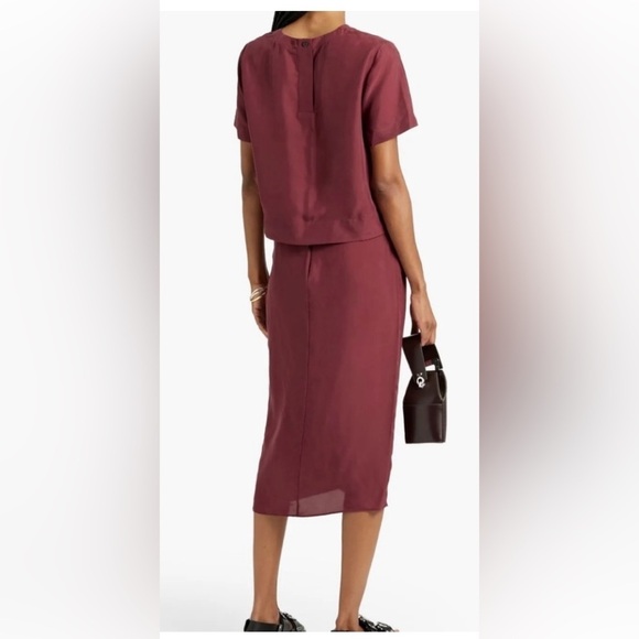 RAG & BONE Amber twist-front silk crepe de chine midi skirt - Picture 3 of 11